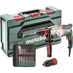 Metabo UHEV 2860-2 Quick Kombihammer 1100 Watt 2-Gang 3,4 Joule 4500 Schläge/min max. Bohrleistung 32 mm inkl. 10 tlg. Bohr und Meißelset und Werkzeugkoffer