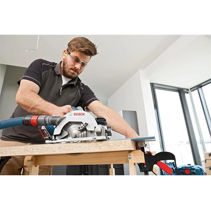 Bosch Professional 18V System Akku Kreissäge GKS 18V-57 G (Sägeblatt-: 165 mm, Schnitttiefe: 57 mm, ohne Akkus und Ladegerät, in L-BOXX) – Bild 8