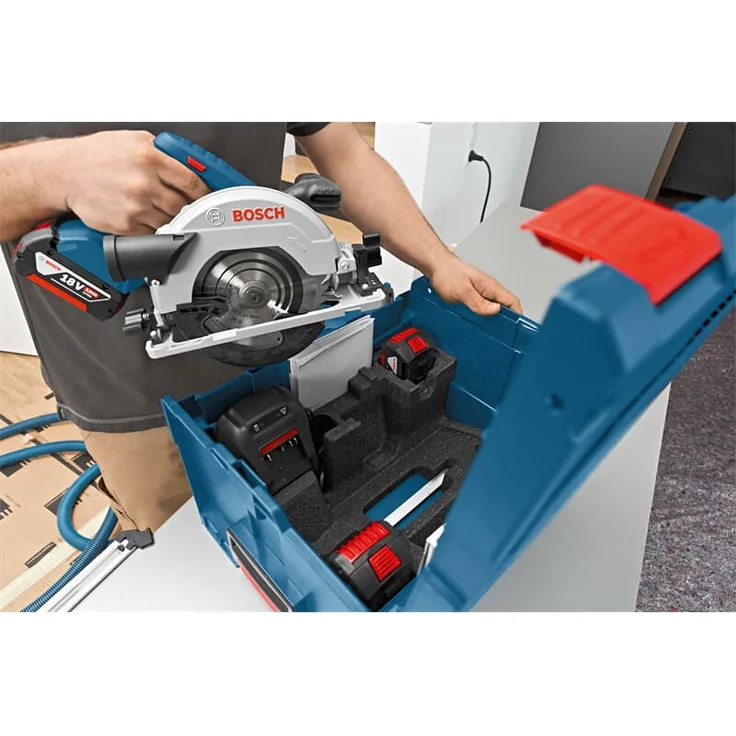 Bosch Professional 18V System Akku Kreissäge GKS 18V-57 G (Sägeblatt-: 165 mm, Schnitttiefe: 57 mm, ohne Akkus und Ladegerät, in L-BOXX) – Bild 3