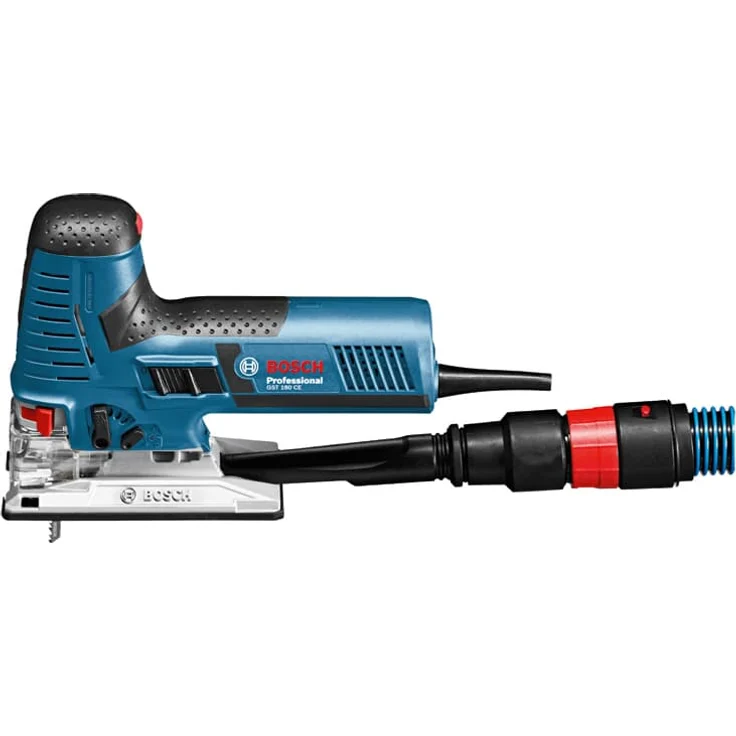 Bosch Professional Stichsäge GST 160 (800 Watt, Schnitttiefe in Holz: 160 mm, 3x Sägeblatt, Spanreißschutz, Staubabsaugungs-Set, in L-BOXX) – Bild 2