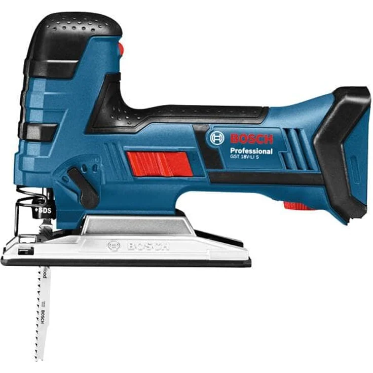 Bosch Professional 18V System Akku Stichsäge GST 18 V-LI S (Stabversion, Schnitttiefe in Holz-Alu-Metall: 120-20-8 mm, 3 Stichsägeblätter, Spanreißschutz, ohne Akkus und Ladegerät, in L-BOXX) – Bild 2