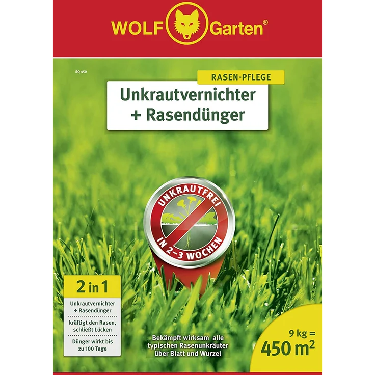 WOLF-Garten 2-in-1 Unkrautvernichter plus Rasendünger SQ 450m², 3840745, 9 kg – Bild 2