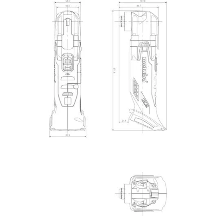 Metabo Akku-Multitool MT 18 LTX (613021840) 18V ; metaBOX 145 L, Akkuspannung: 18 V, Schwingzahl bei Leerlauf: 7000 - 18000 /min, Oszillationswinkel links/rechts: 1.6 ° – Bild 3