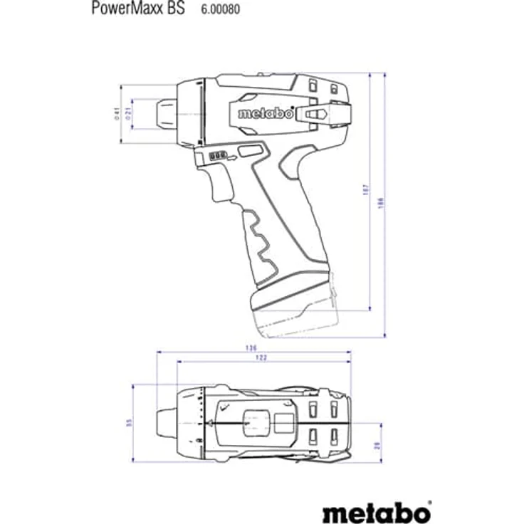 Metabo 10,8 V Akku Bohrschrauber Set PowerMaxx BS, 2x 2,0 Ah Akkus Ladegerät, im Koffer, mit Zubehör-Set 600080880 – Bild 5
