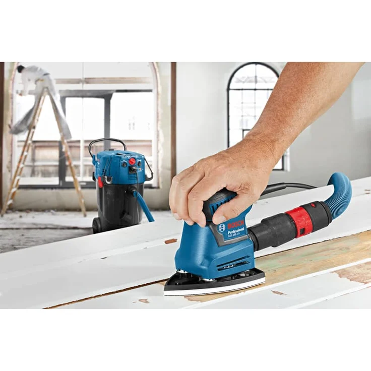 Bosch Professional Schwingschleifer GSS 160-1 A Multi (180 Watt, 1,6 mm Schwingkreis-Ø, in L-BOXX) 24000 U-min 12000 U-min Klett-Fix-System Staubabsaugung – Bild 2