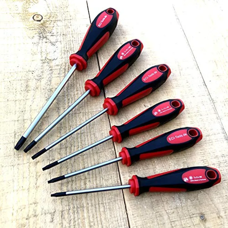 ECI Schraubendreher Schraubenzieher Torx T8 - T30 (rot-schwarz)