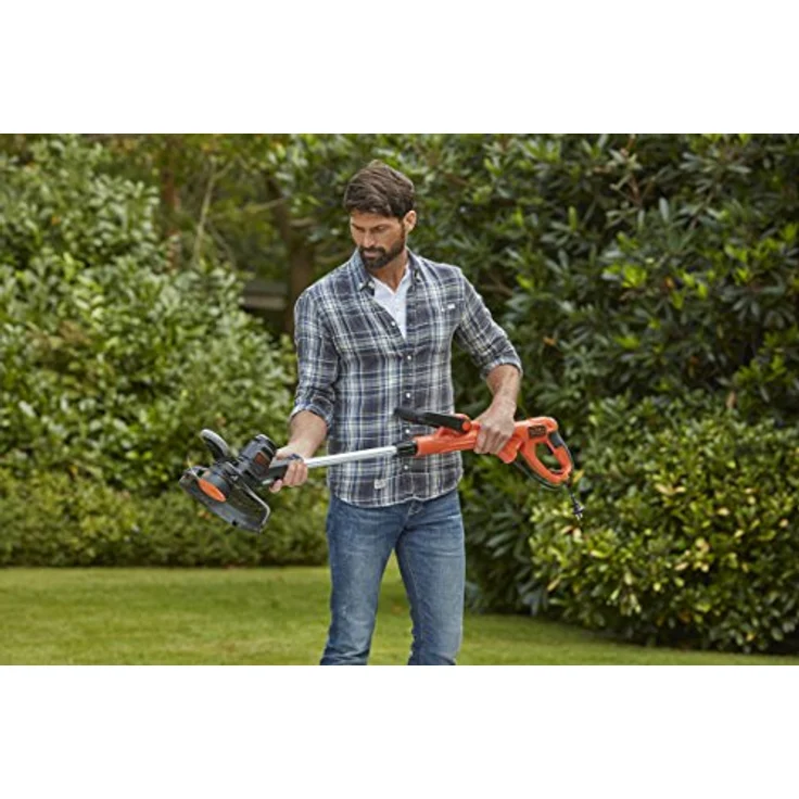 Black+Decker BESTE630 Elektro-Rasentrimmer E-Drive, manuelle Fadenverlängerung auf Knopfdruck EasyFeed, werkzeuglos umstellen von Trimmen auf Kantenschneiden, 550 W, 230 V, Schwarz, 30 cm – Bild 5