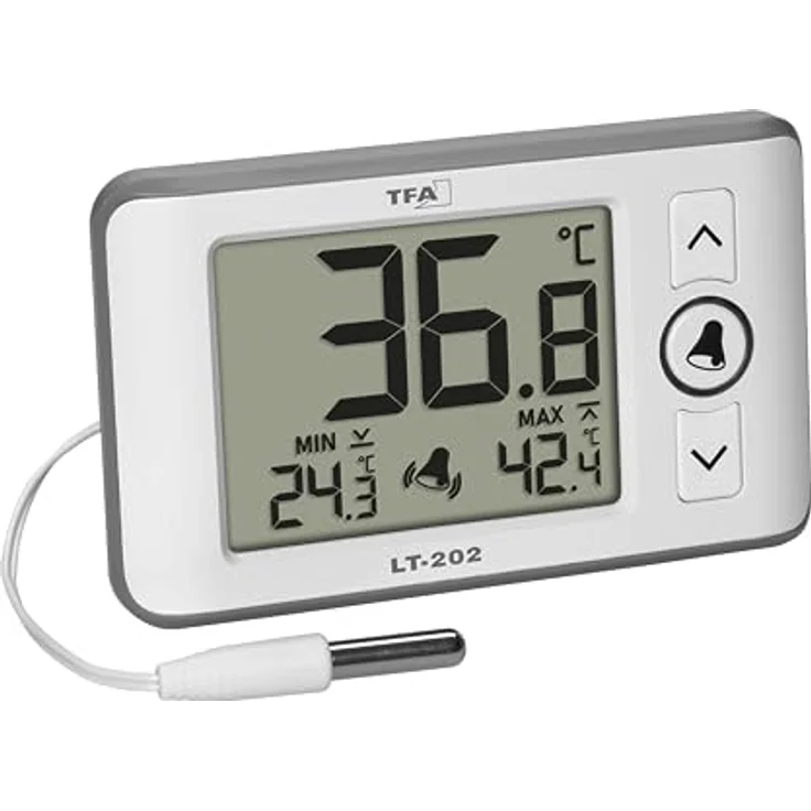 TFA 30.1052.02 LT 202 Digitales Profi-Thermometer mit Kabelfühler, Temperatur- und Hygrometer-Funktion, Weiss, HACCP und EN 13485 konform – Bild 5