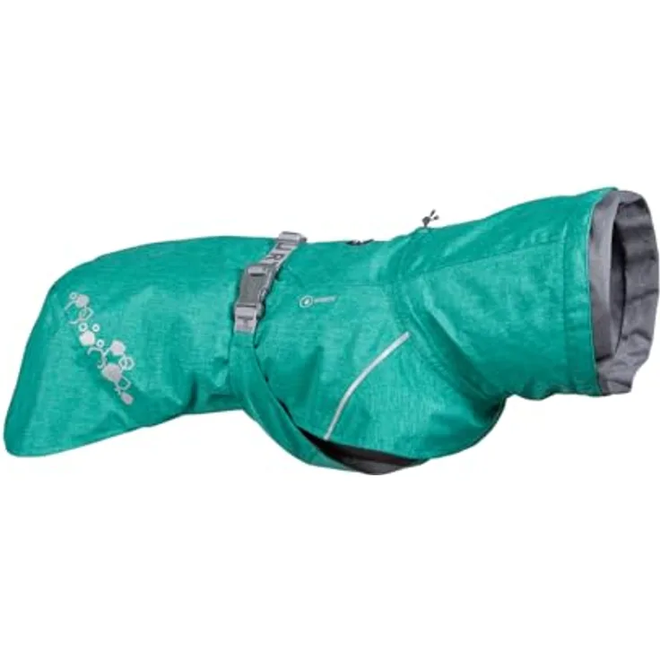 Hurtta Monsoon Coat II Hundemantel ECO (Peacock 60), Wasserdichter Regenmantel mit verstellbarem Gurtband