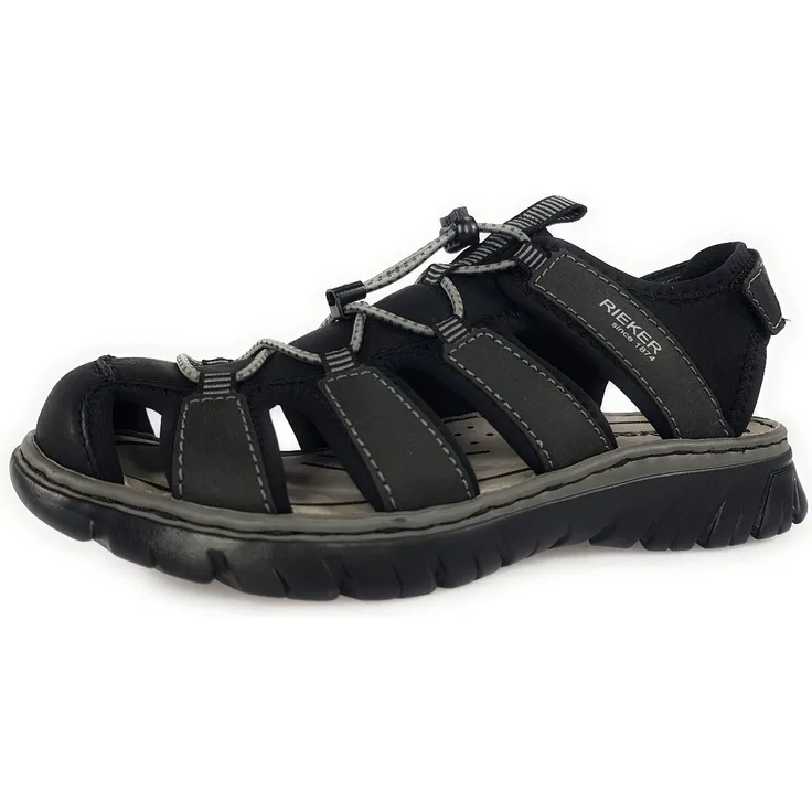 Rieker Sandale Sandale, Sicherheitssandalen in Schwarz, 41 EU, mit 3.5 cm Absatzhöhe - Preisvergleich
