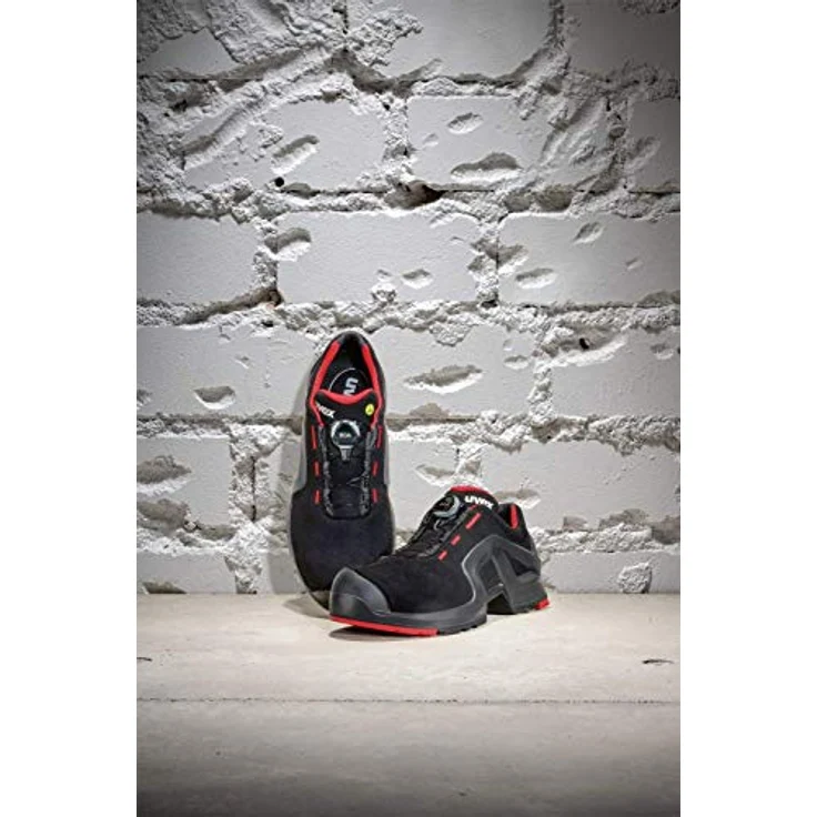 Uvex 1 x-tended Support Sicherheitsschuhe S3 SRC ESD, BOA Verschluss, rot-schwarz, Größe 47 – Bild 5