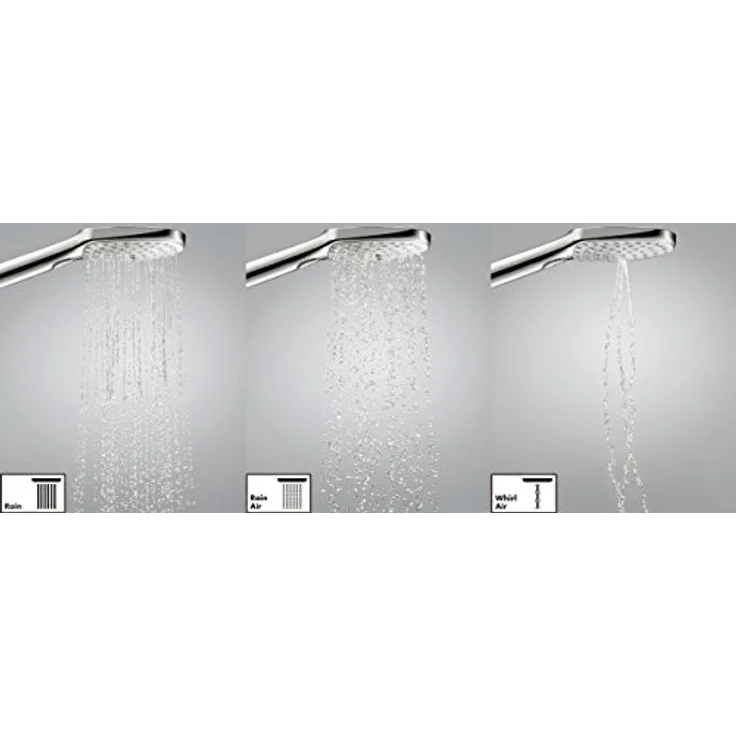hansgrohe Raindance Select E 120 Duschkopf, 3 Strahlarten, Weiß/Chrom – Bild 4