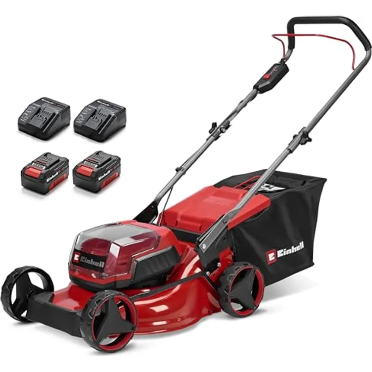 Einhell Akku-Rasenmäher 'GC-CM 36/42 Li BL', geeignet für Flächen bis 400 m², bürstenloser Motor, 50-Liter-Grasfangkorb, zentrale Schnitthöhenverstellung, inklusive Akku und Ladegerät