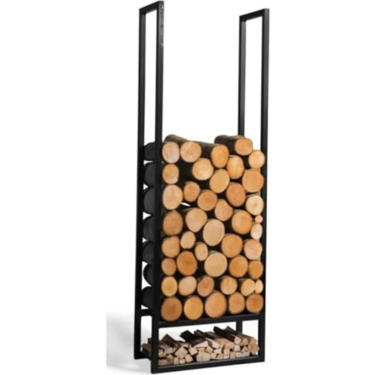 Cook King Kaminholzregal, Brennholzgestell aus pulverbeschichtetem Stahl, handgefertigt, 120 x 40 x 20 cm, für Feuerschale