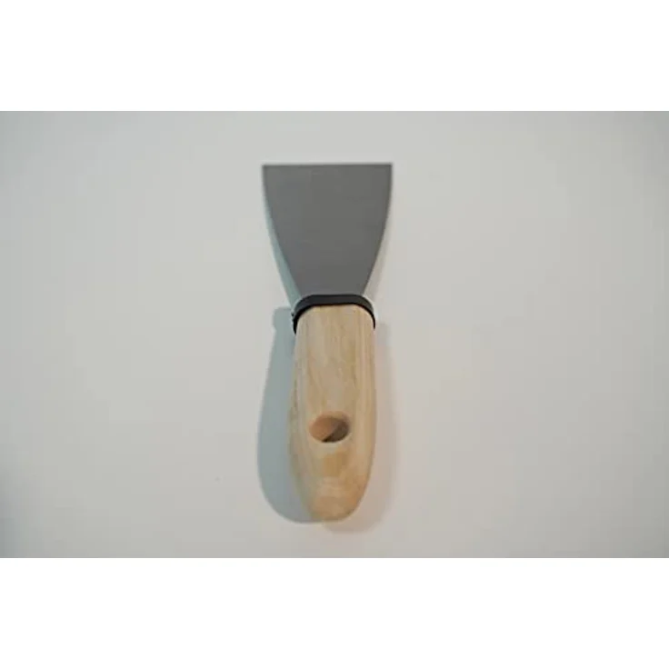 A.S. Création Malerspachtel mit Holzgriff Gipser-Spachtel aus Edelstahl zum Tapeten entfernen und Renovieren silberfarben 6 cm breit 909010 – Bild 3