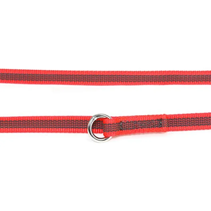 Julius-K9 Gummierte Leine mit Schlaufe Rot - Grau, strapazierfähiges Textilmaterial und eingewebte Gummifasern, Halsband + Leine – Bild 3