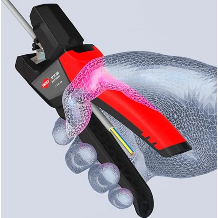 Knipex Abisolierzange 12 74 180, Automatische Abmantelungszange für flexible Zuleitungen, Ø 4,4 mm bis Ø 7,5 mm, ergonomischer Griff – Bild 7