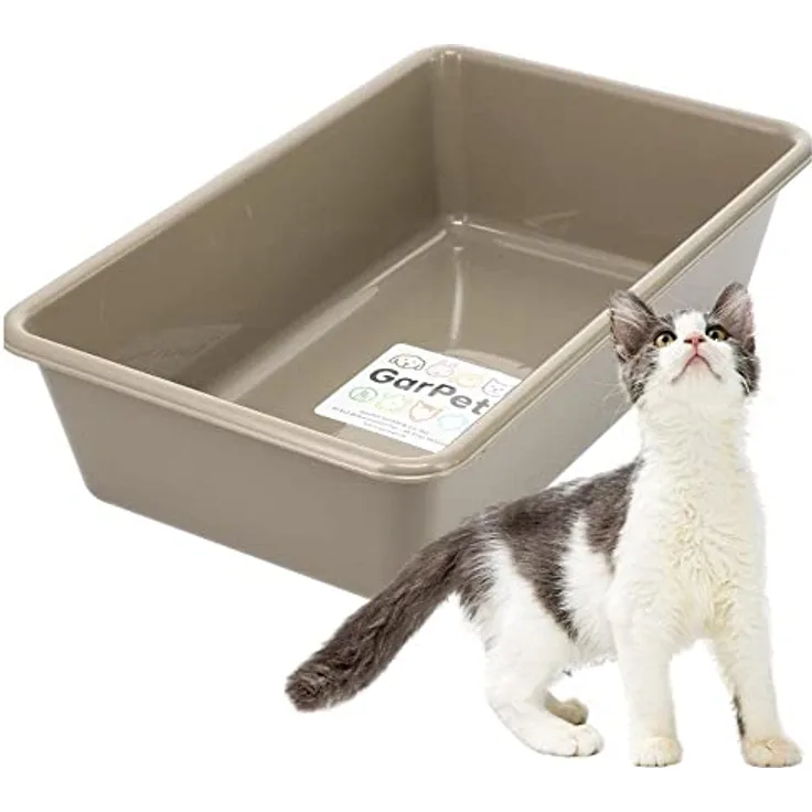 GarPet Katzenklo in 5 Größen Katzentoilette ohne Deckel Katzen WC Schalentoilette Klo grau eckig XL XXL hygenisch - Preisvergleich