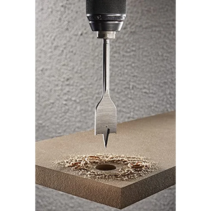 wolfcraft Flachfräsbohrer, Sechskant-Schaft, Ø 22 mm, aus gehärtetem Werkzeugstahl, flache Geometrie für einfache Anwendung, geschliffene Schneiden für schnellen Fräsfortschritt – Bild 2