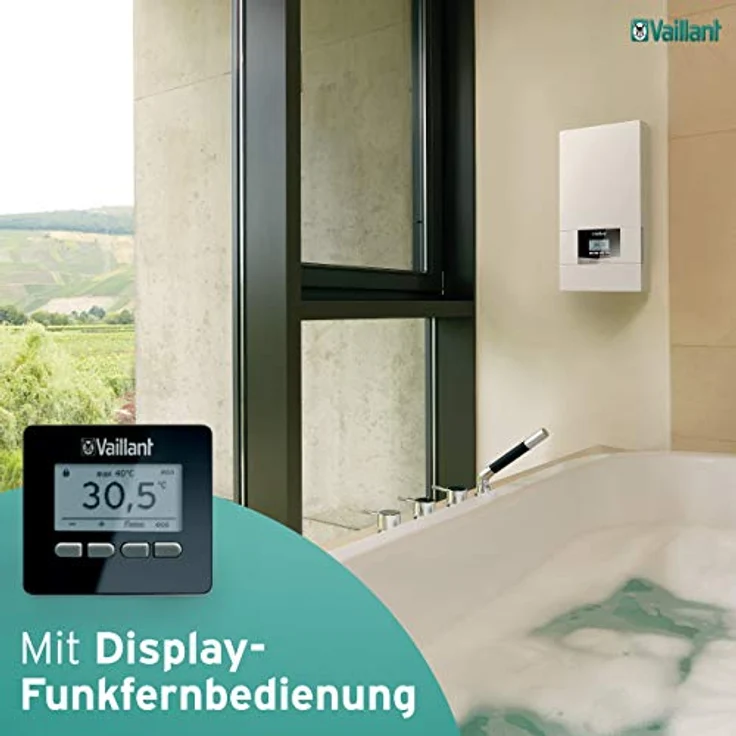 Vaillant VED exclusive 24/8, elektronischer Durchlauferhitzer mit 24kW, gradgenauer Temperatureinstellung und Grafikdisplay, druckfest, 400V – Bild 4