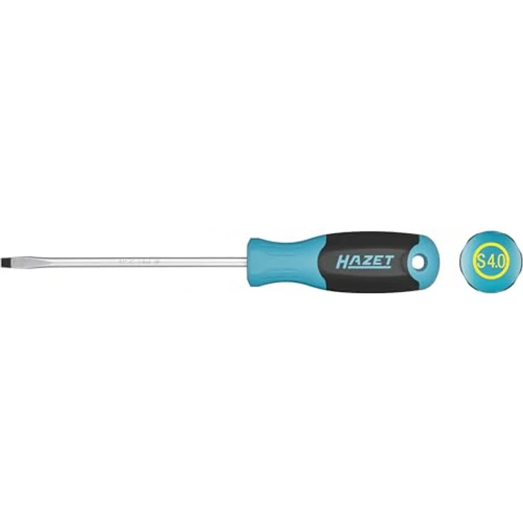 Hazet Schraubendreher 811-40, Schlitz Profil 0,8 x 4 mm mit rutschfestem 3-Komponenten-Griff und Schlagkappe – Bild 3