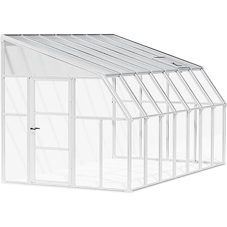 Palram - Canopia Gewächshaus Sun Room, BxTxH: 257 x 446 x 266 cm, BxLxH: 58 x 120 x 266 cm, 3 mm Wandstärke, lebenslang widerstandsfähige Wandpaneele, Alu Wintergarten Polycarbonat, weiß – Bild 1