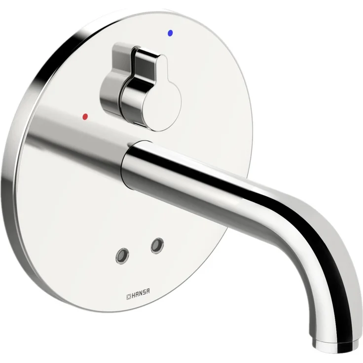 Hansa HANSAELECTRA Waschtischarmatur, berührungslos, Bluetooth-fähig, Ausladung 170 mm, chromfarben, mit Hygienespülung und integriertem Mischventil