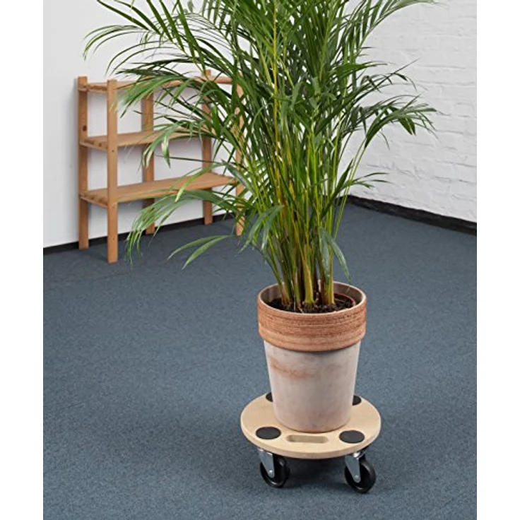 Metafranc Pflanzenroller Ø 350 mm - 150 kg Tragkraft - MDF-Platte - PP-Räder - Möbelroller - Untersetzer mit Rollen - Transporthilfe für Pflanzen - 821350 – Bild 6