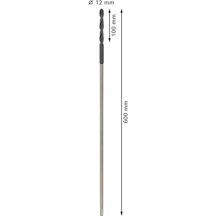 Bosch Pro Wood HSS Installationsbohrer, 12 x 100 x 600 mm, SDS Plus, für Holz und Isolationen – Bild 3