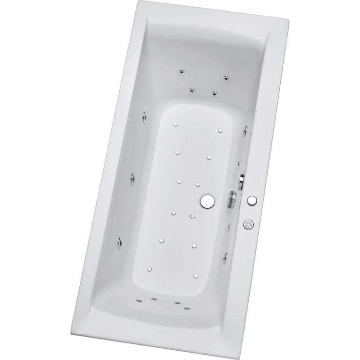 Ottofond Whirlpool-Komplettset Rosa 170 x 75 cm weiß mit 5 richtungsverstellbaren Jetdüsen und Farblichtwechsler