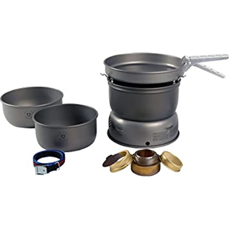 Trangia 25, Campingkocher für 3-4 Personen, hartanodisiertes Aluminium, leicht, Einflammkocher, Spiritusbrenner, inkl. 2 Töpfen und Bratpfanne – Bild 2
