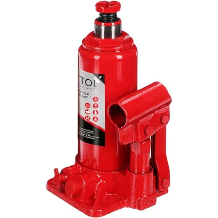 Sixtol SX BOTTLE JACK 20T, Hydraulischer Flaschenheber mit 20 Tonnen Hubkapazität, rot – Bild 2