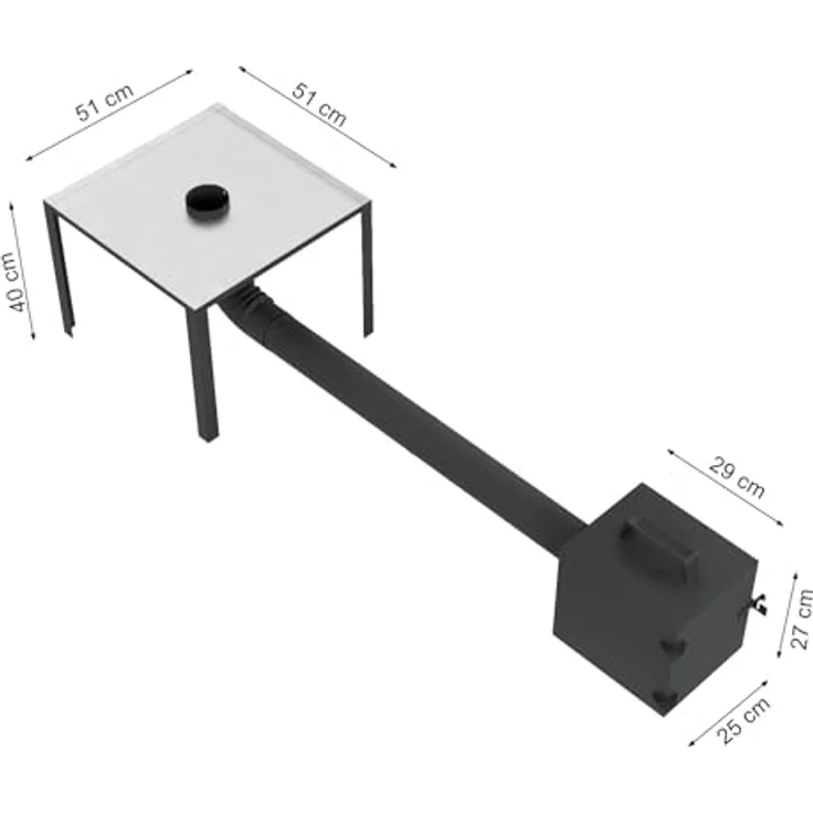 QLS Handels Räuchereiset - Gartenräuchereiset - Räucherofen - Schwarz - Stahl - Holz - 13 kg - 51 x 40 x 25 cm - Feuerstelle mit Luftzug- und Rauchflussregelung – Bild 2