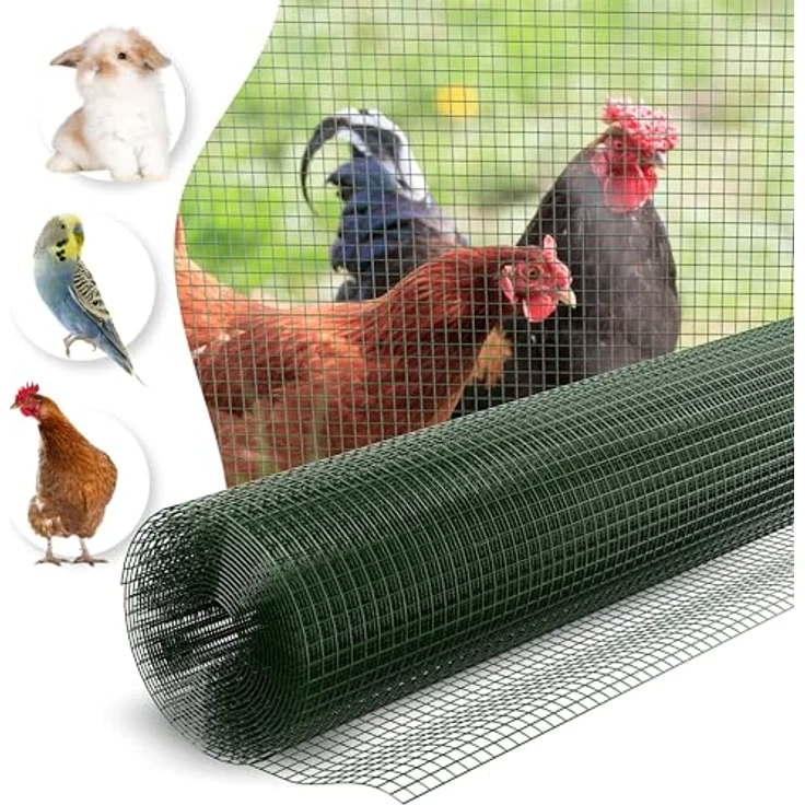 KrapTrap Volierendraht grün Drahtgitter, feuerverzinkt und punktgeschweißt, 1m x 12m für Kleintierkäfige – Bild 4