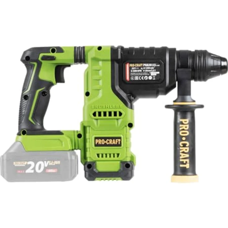 Procraft PHA30bb Akku Bohrhammer 20 V, 2,8 J Schlagenergie, SDS Plus, Brushless, Solo, ohne Akku und Ladegerät – Bild 8