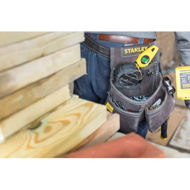 Stanley STST1-80116 Werkzeug- und Hammertasche aus Leder, doppelt mit Nieten verstärkt – Bild 5