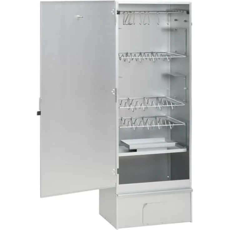 vidaXL Räucherofen mit Holzspänen, Smoker Räucherschrank aus verzinktem Stahl mit Thermometer und viel Platz zum Räuchern – Bild 5