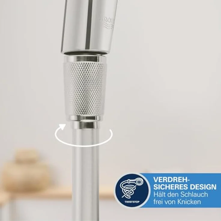 Grohe Brausegarnitur GROHE Silverflex Brauseschlauch TwistStop 1250mm supersteel, 28362DC1, Duschinstallation, AntiFold knickfest, GROHE ProGrip mit Rändelstruktur, Hitzebeständig bis 70°C – Bild 9