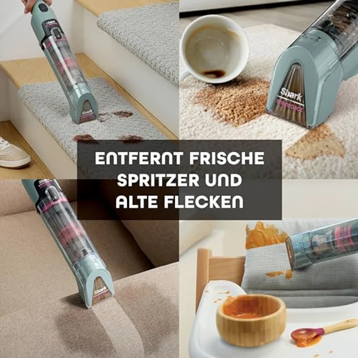 Shark StainForce HX100EUCP, Kabelloser Fleckenentferner mit leistungsstarker Fleckentfernung, inklusive Aufbewahrungsbox, Zubehör und 2 × Reiniger – Bild 2