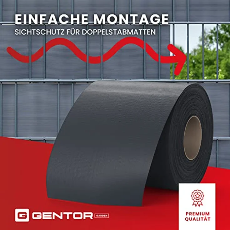 Sichtschutzstreifen Zaun Weich PVC 35m x 19 cm inkl. Clips, Premium Sichtschutz Zaun, Sichtschutzstreifen für Doppelstabmattenzaun, Sichtschutz Garten Zaunfolie, Gartenzaun (35 Meter) – Bild 4