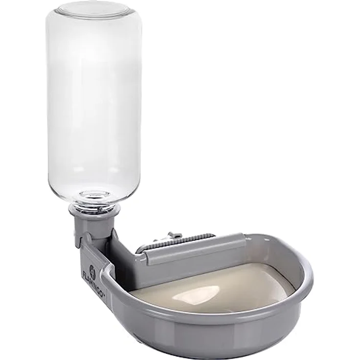 WASSERNAPF MIT Flasche FÜR DRAHTKÄFIG Diza GRAU 480ML – Bild 1