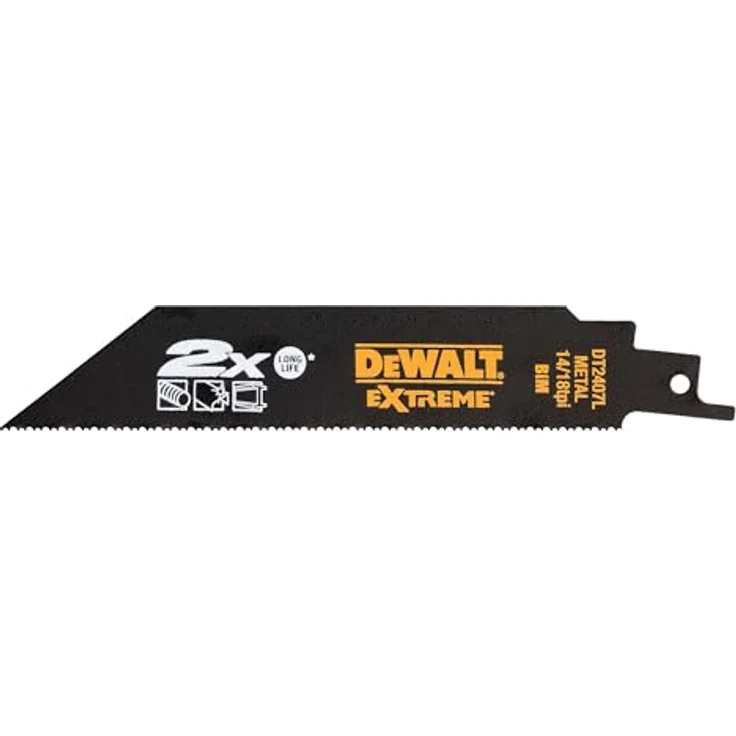 DeWalt 12-tlg. Extreme Bi-Metall Sägeblätter-Set (für Holz- und Metallsägearbeiten, robust und langlebig, in wiederverschließbarer Box), DT244L – Bild 8