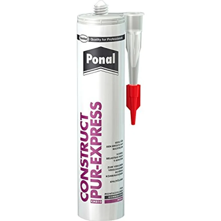 HENKEL Ponal Construct PUR-Express, schneller Polyurethan-Konstruktionskleber, 440 g, belastbar nach 9 Minuten – Bild 2