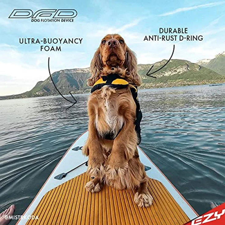 EzyDog Life Jacket M, Hundeschwimmweste für Hunde 18-27 kg, gelb mit verstellbaren Trägern und ergonomischer Passform – Bild 5