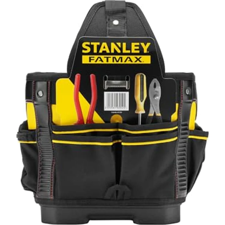 Stanley FatMax Werkzeugtasche - Transporttasche (29x29x38cm, robustes 600 Denier Nylon, ergonomischer Handgriff und Schultergurt, entnehmbare Teiler mit Gürtelclip, elastische Halterungen) 1-93-952 – Bild 4