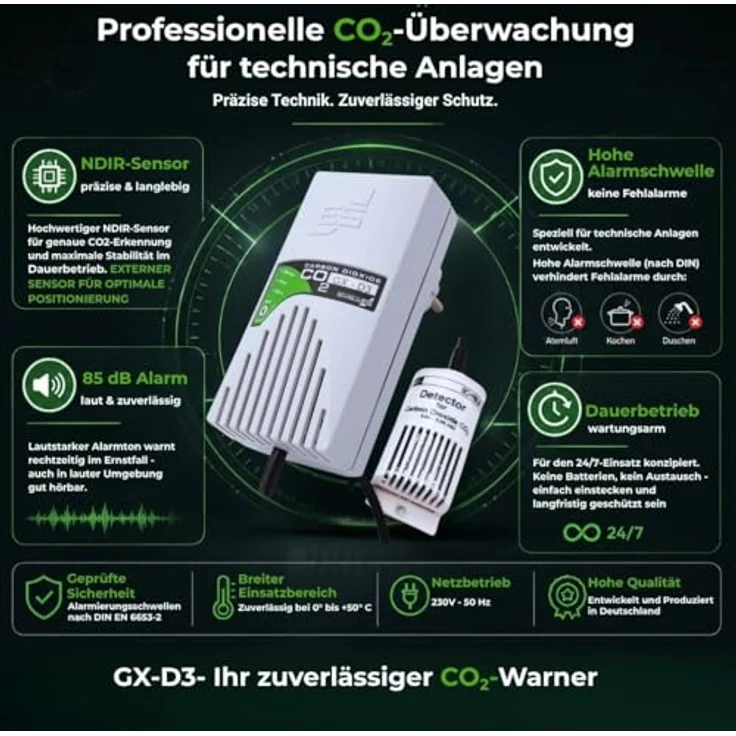 Elektrotechnik Schabus Schabus GX-D3 Gasmelder mit externem Sensor netzbetrieben detektiert Gasmelder – Bild 7