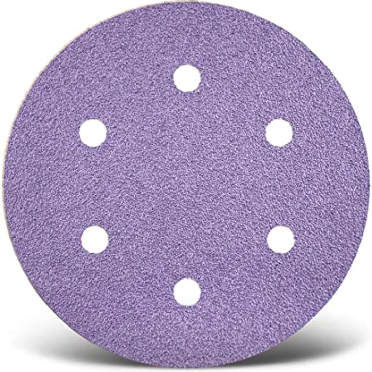 MENZER Purple HD Klett-Schleifscheiben, 225 mm, 6-Loch, Keramik-Mix, für Trockenbauschleifer, K80 (5 Stk.) – Bild 1