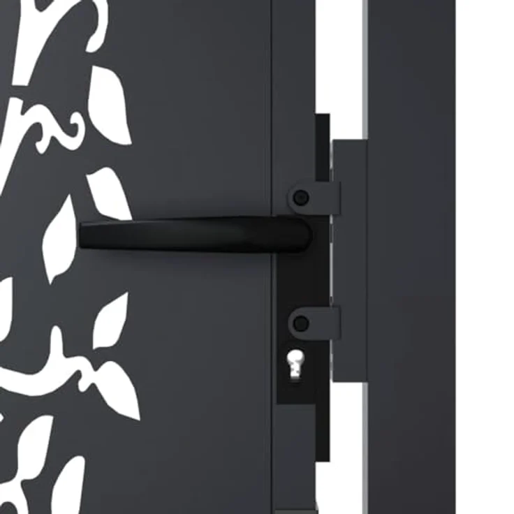 vidaXL Gartentor Anthrazit 105x130 cm Stahl Baum-Design Abschließbar Schlüsse - Preisvergleich – Bild 6