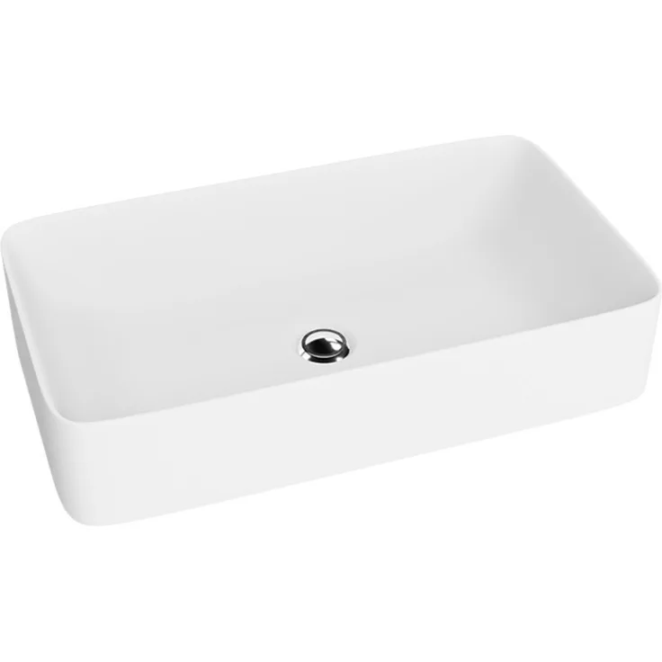 OTTO Waschbecken Aufsatzwaschbecken PASANA WHITE MATT, rechteckig (605×340×110 mm), hohe Langlebigkeit und luxuriöses Erscheinungsbild, matt weiß