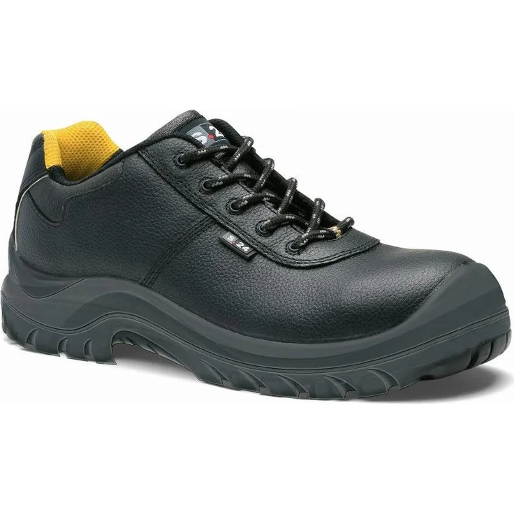 S 24 BOSSI INDUSTRIE Sicherheitsschuh S24 Vista S3, Schwarzes genarbtes Leder, Größe 45, durchtrittsichere Verbundsohle, thermische Isolierung, reflektierende Elemente